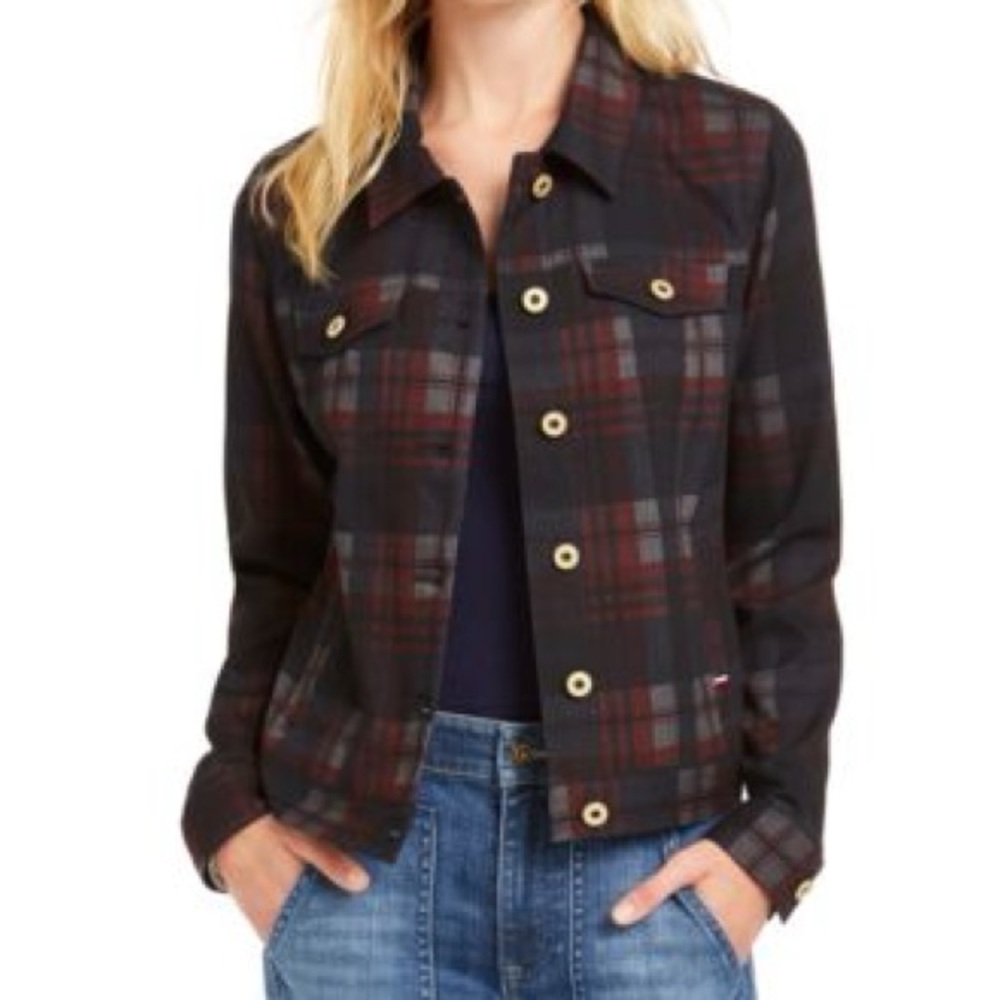 NWT- TOMMY HILFIGER Plaid Trucker  Button-Up Jacket